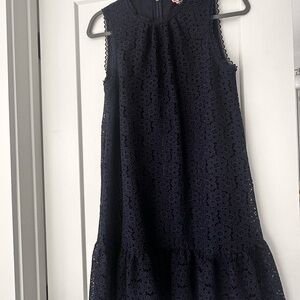Kate Spade Navy Floral Lace Sleeveless Shift Dress